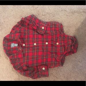 Baby Gap Plaid button up onesie